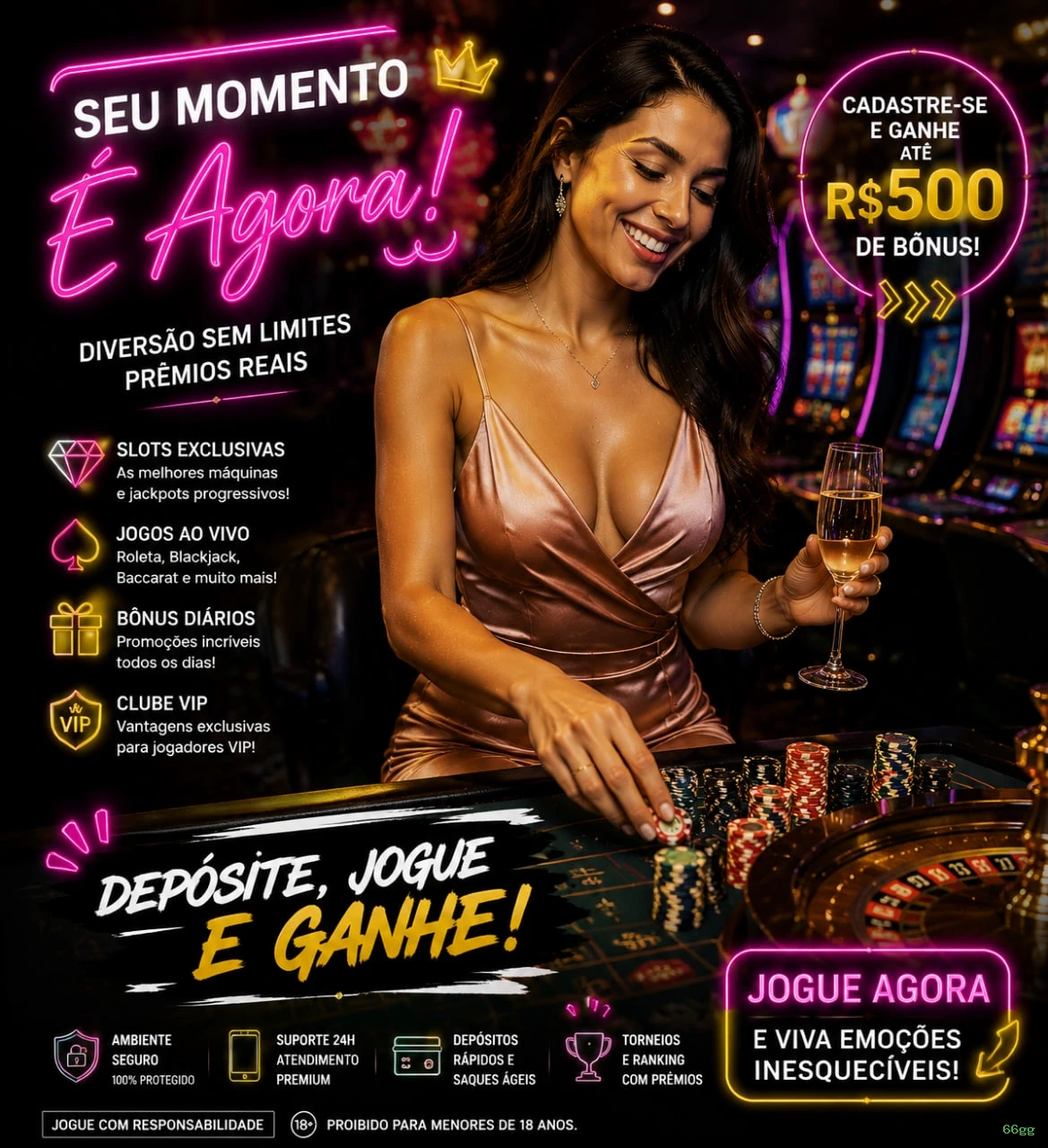 Comparação APP mobile vs versão web da 66gg